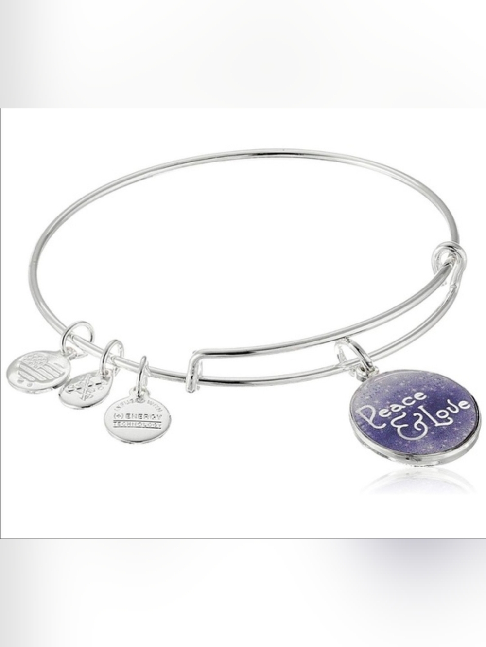 Alex And Ani Peace & Love Silver Charms Bracelet